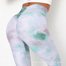 Latest Fashion Fitness Yoga Wear Tie Dye Printed workout  Leggings for women scrunch butt leggings